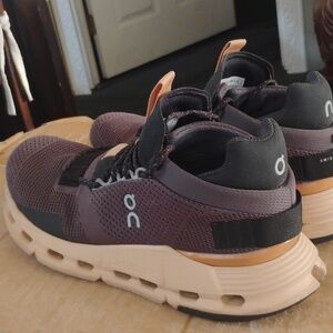 On Running Cloudnova Sneakers in Charcoal and Tan